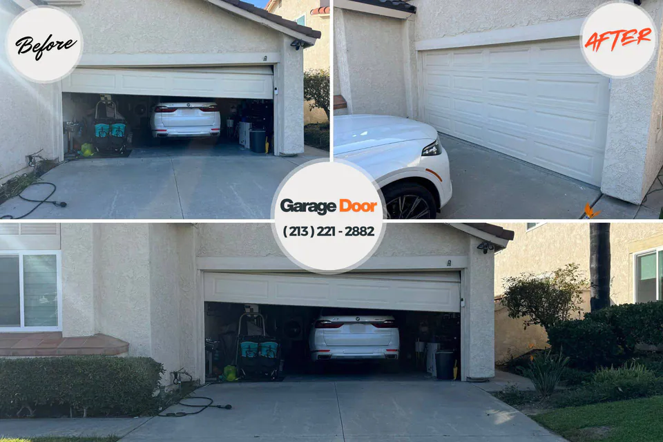 Before and after: garage door repair El Rio Hidalgo